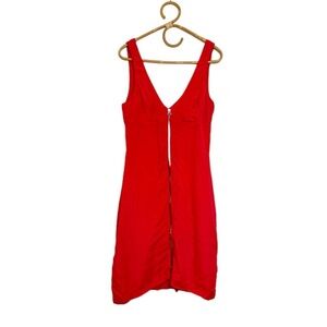 Reformation red zip up bustier style  mini dress